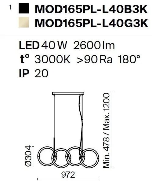 Lustra LED suspendata design modern Node auriu