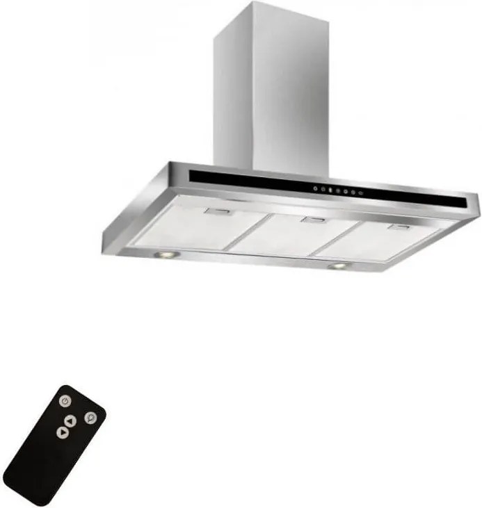 Hota KUGERR F10 - 90cm, Putere Absorbtie 983 mc/h, Inox - Aspirator, Decorativa, Puternica, cu Telecomanda, Silentioasa, de Perete