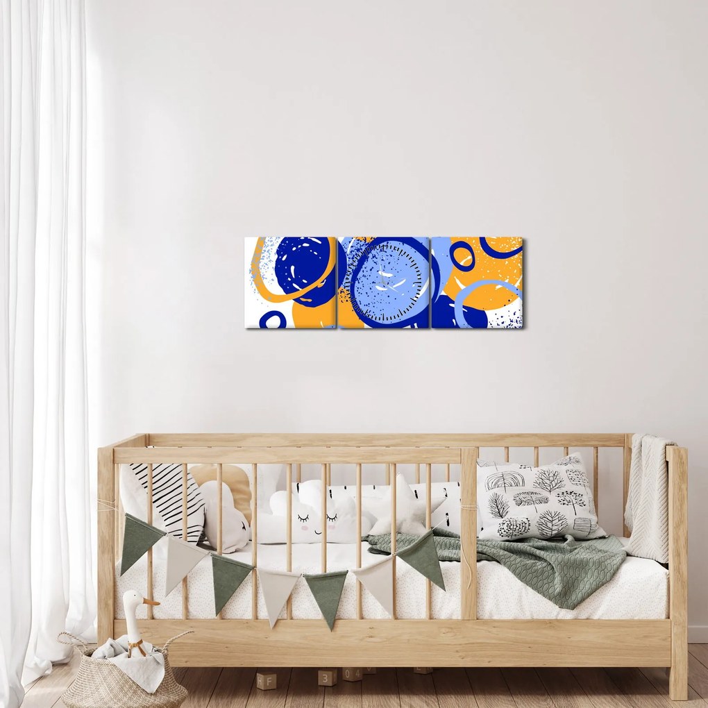 Tablou - Motiv luminos cu cercuri (cu ceas) (90x30 cm)