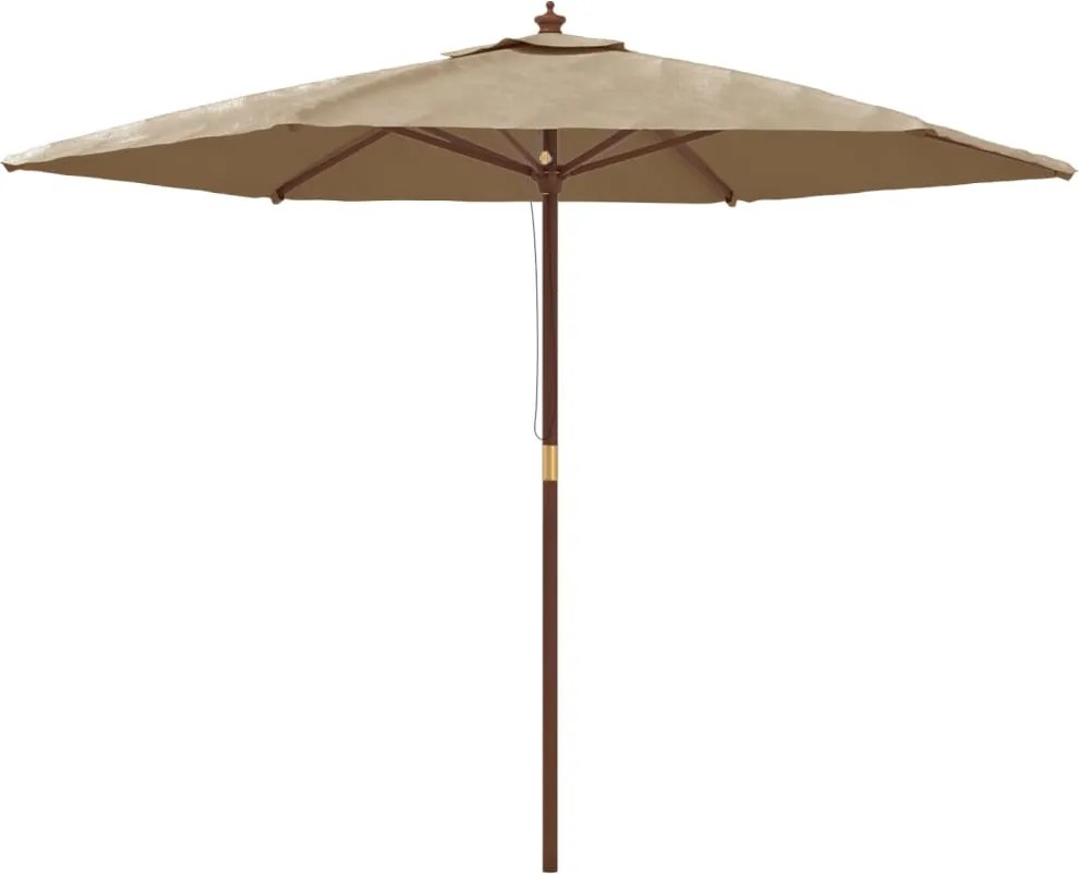 vidaXL Umbrelă de soare de grădină stâlp de lemn, gri taupe, 299x240cm