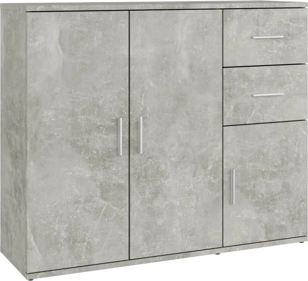 vidaXL Servantă, gri beton, 91x29,5x75 cm, lemn prelucrat