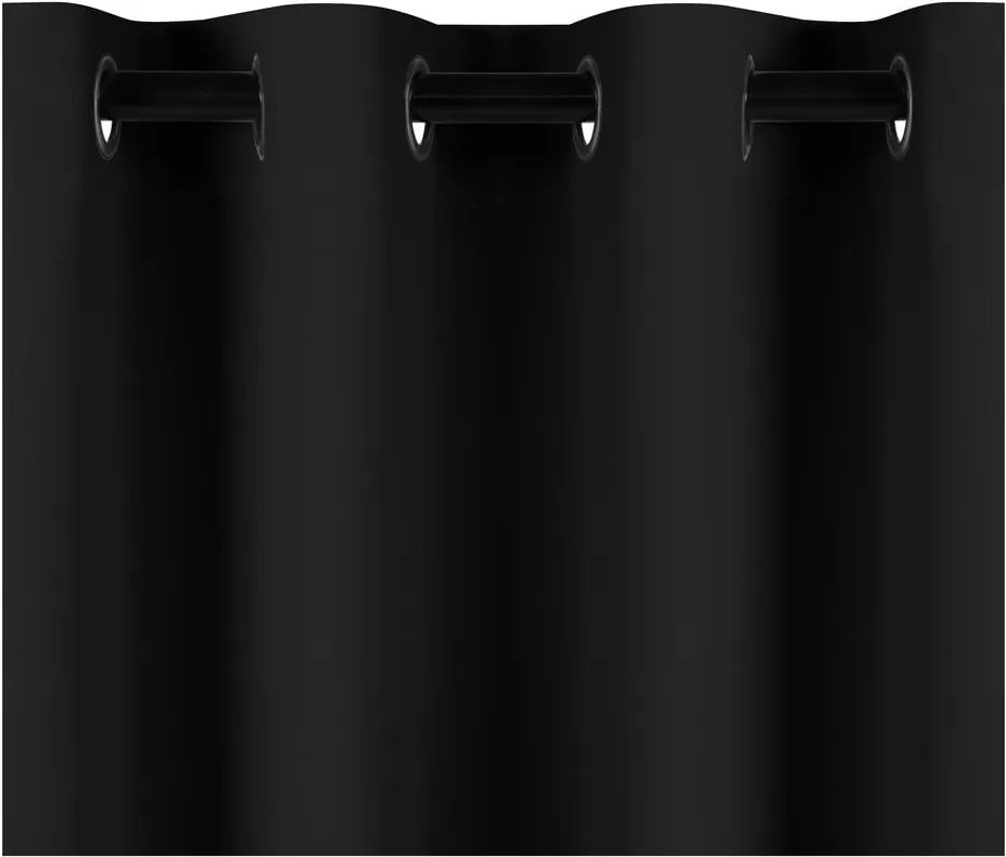 Draperie opacă AmeliaHome Eyelets Black, 140 x 245 cm, negru