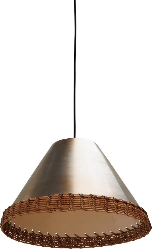Lustra suspendată din metal și rattan, Ø41 cm, „Sabia”