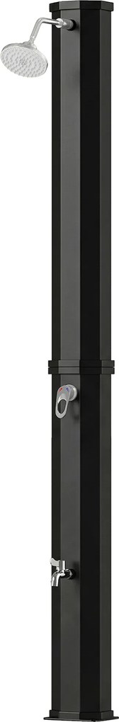 Outsunny Duș solar 60 L duș de grădină cu cap de ploaie reglabil, robinet, temperatură ajustabilă | Aosom Romania