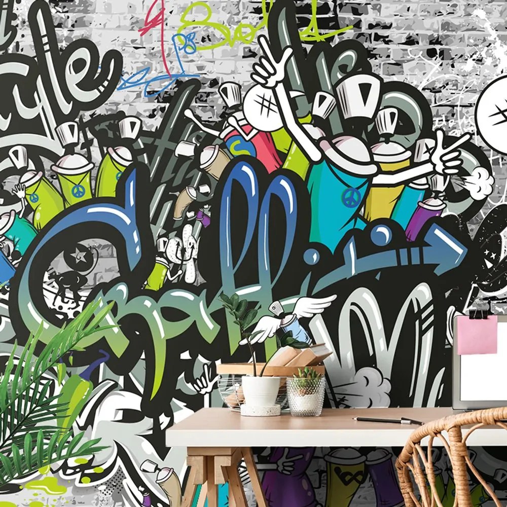 Tapet autoadeziv perete graffiti elegant