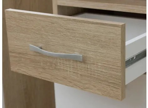 Mobilier baie Lomesa MDF (Stejar wotan + Alb lamel) (cu sifon). 1103972