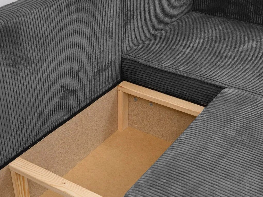 Coltar in forma de U SMART COSARO 295x140 cm, gri inchis