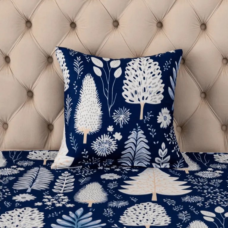 Husa de pernă din microfibra INDIGO BLOOM 45x45 cm, albastru