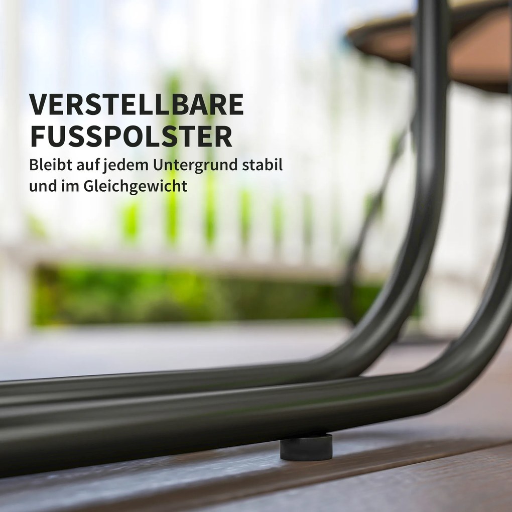 Outsunny Set de mobilier de grădină din poliratan lounge cu canapea, scaun, masă, perne rezistente la intemperii 116 x 60 x 69 cm maro + gri închis | Aosom Romania