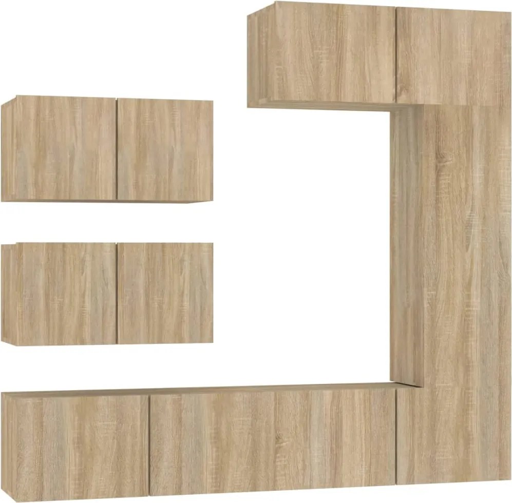 vidaXL Set dulap TV, 6 piese, stejar sonoma, lemn prelucrat