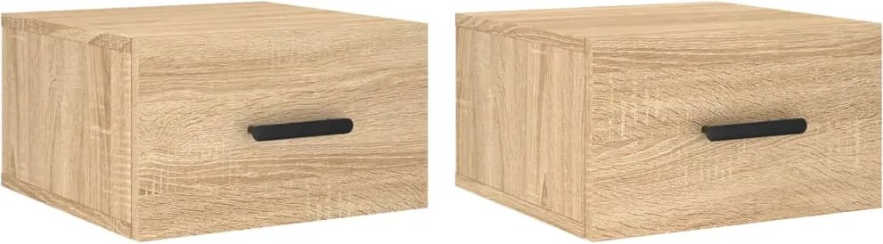 vidaXL Noptiere de perete, 2 buc., stejar sonoma, 35x35x20 cm