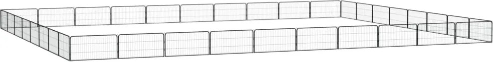 vidaXL Țarc câini 36 panouri negru 100x50 cm oțel vopsit electrostatic