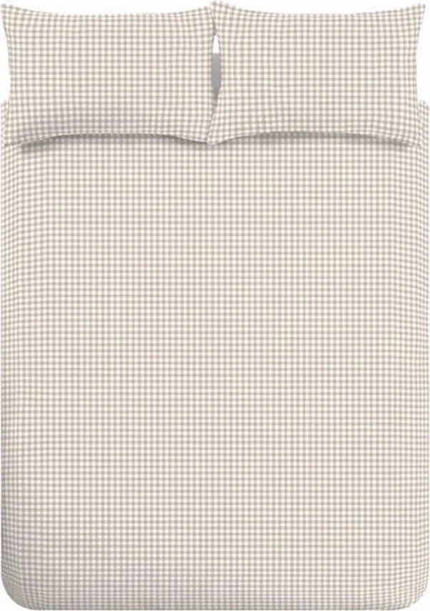 Lenjerie de pat bej pentru pat dublu cu 3 piese 200x200 cm Bamford Gingham Check – Catherine Lansfield