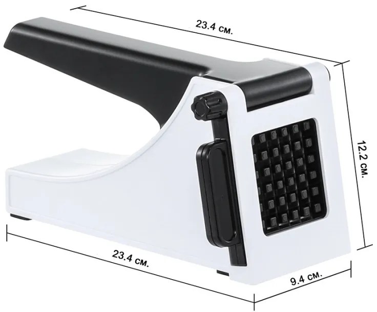 Feliator cartofi Izibizi PS-321B, Otel inoxidabil, Varfuri din cauciuc, Fara BPA, alb/negru