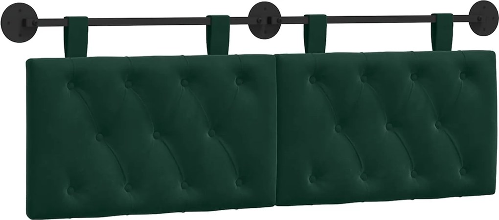 vidaXL Cap de pat suspendat Verde închis 130 x 55 x 7 cm Catifea