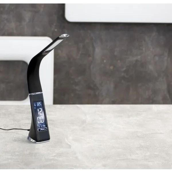 Lampă LED de masă dimabilă cu afișaj PELLE LED/7W/230V negru Brilagi
