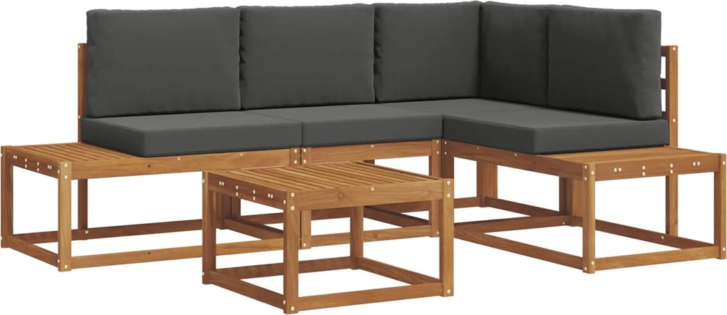 vidaXL Set de canapele de exterior 5 Bucată Natural și Antracit