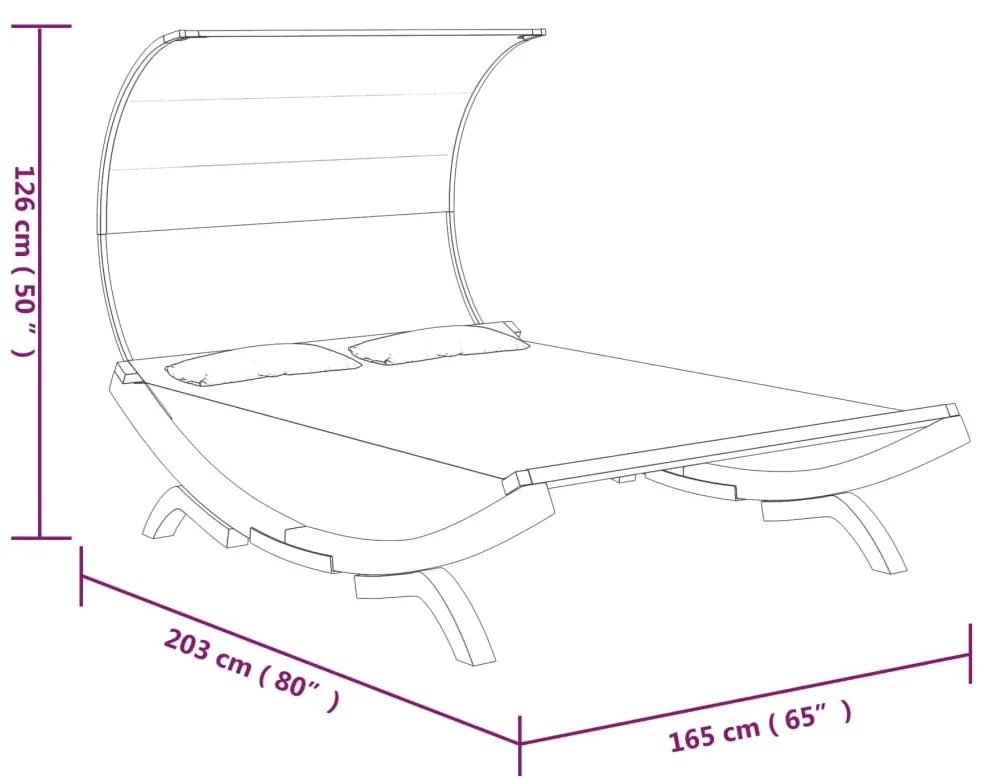 Hamac cu baldachin, crem, 165x210x155 cm, lemn masiv curbat Crem, 165 x 203 x 126 cm