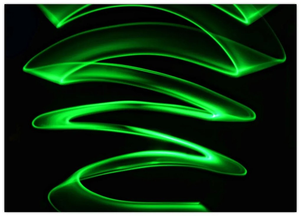 Tablou pe sticlă - valuri neon (70x50 cm)
