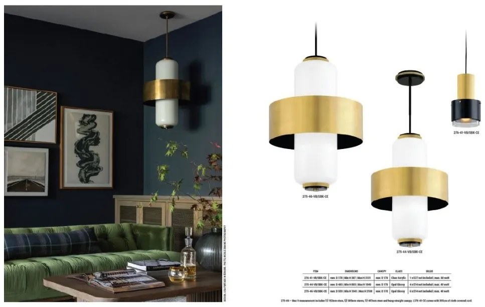 Pendul LUX MELROSE big, alb opal