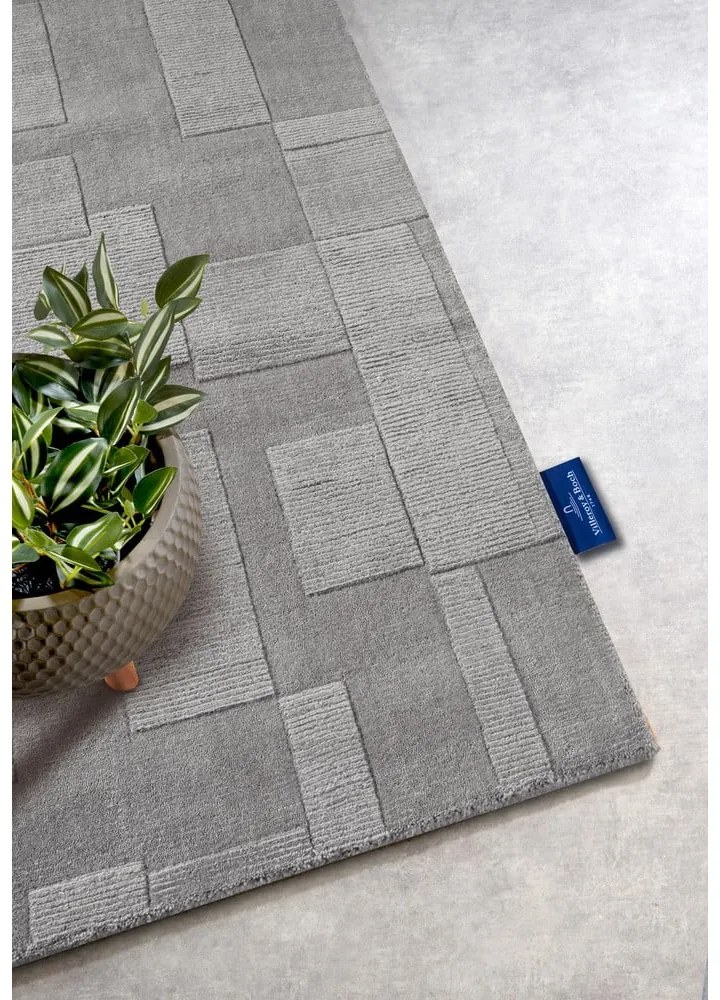Covor tip traversă gri țesut manual din lână 80x250 cm Wilhelmine – Villeroy&amp;Boch