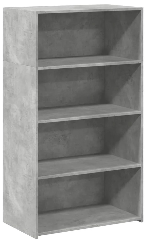 846407 vidaXL Dulap înalt, gri beton, 70x41x124 cm, lemn prelucrat