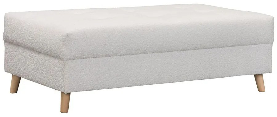 Taburet alb cu tapițerie din stofă bouclé Ariella – Ropez