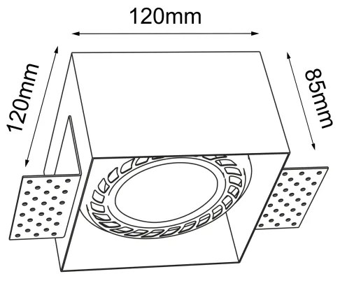 Brosline 3269 - Plafonieră încastrată CAGE 1xGU10/18W/230V albă