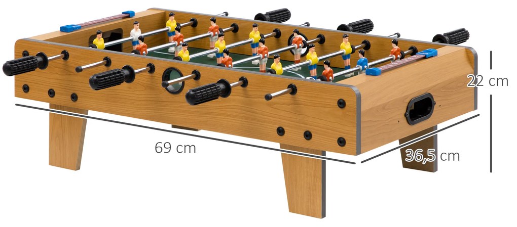 HOMCOM Masă de fotbal pentru copii de peste 6 ani 2 mingi 18 jucători 69 x 37 x 24 cm | Aosom Romania