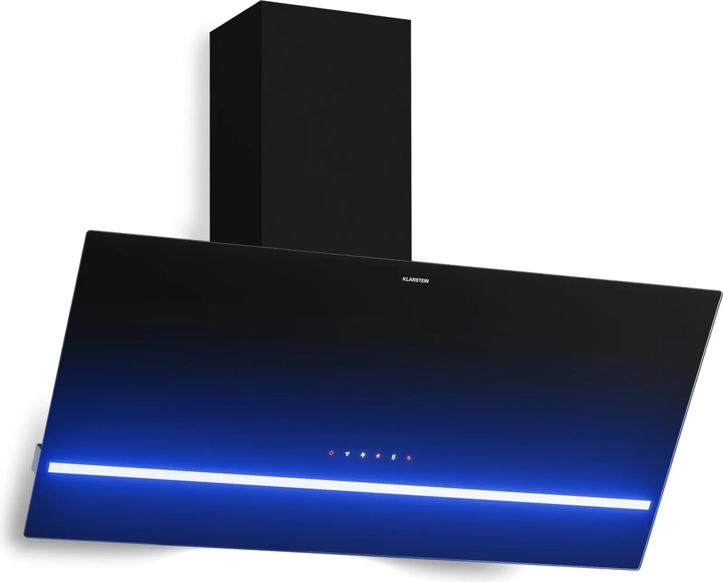 Klarstein Hota înclinată Illuminosa | Mod de evacuare și recirculare | Design minimalist | 818 m³/h | 90 cm