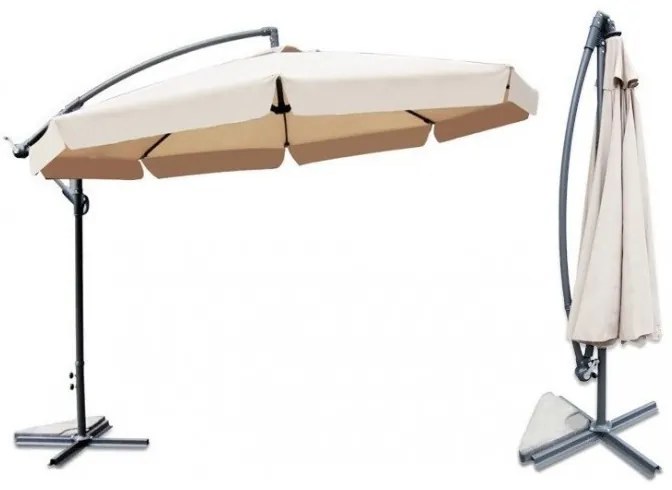 ShopJK UMBRELĂ DE SOARE PENTRU GRĂDINĂ 350 CM CAPPUCINO