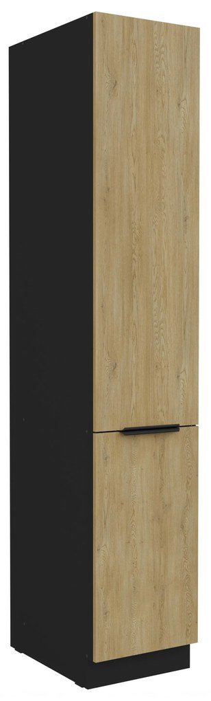 Dulap bucătărie pentru alimente Carminia 40 DK-210 2F (stejar cremona + negru). 1128020