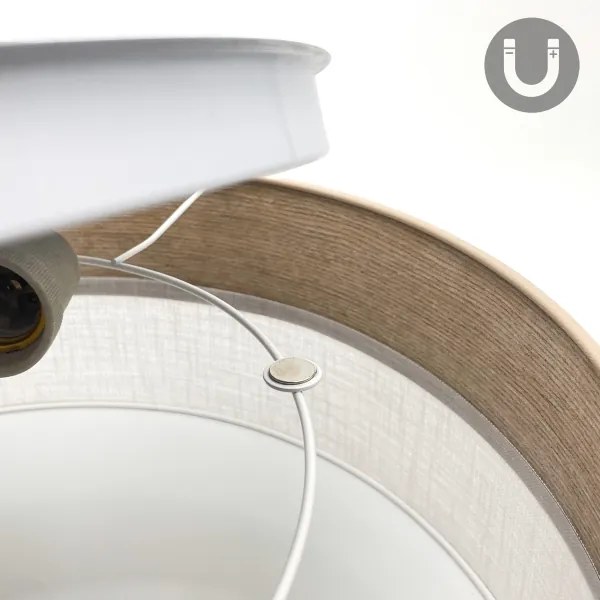 Plafonieră SIRJA WOOD 1xE27/15W/230V d. 35 cm alb/stejar