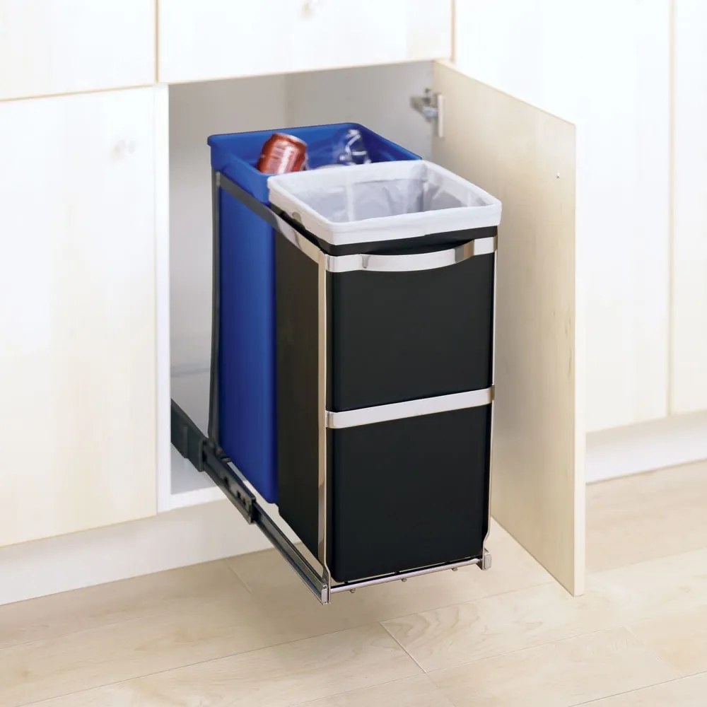 Coș de gunoi din plastic 35 l Dual - simplehuman
