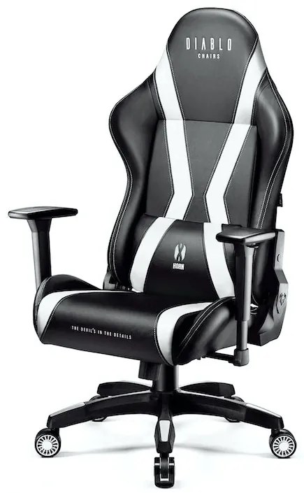Scaun gaming Diablo X-Horn 2.0 Normal Size: Negru-alb Diablochairs