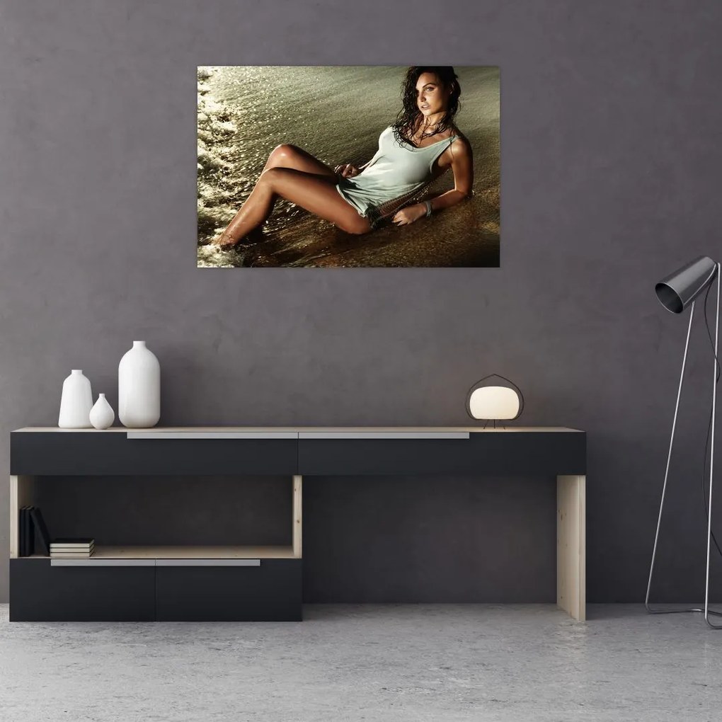 Tablou cu femeie pe plajă (90x60 cm)