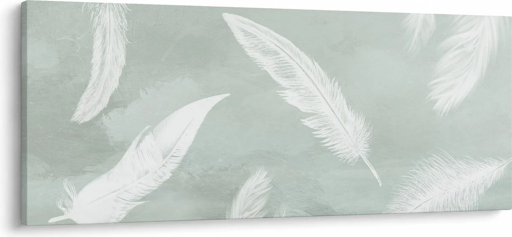 Tablou - Pene albe (120x50 cm)