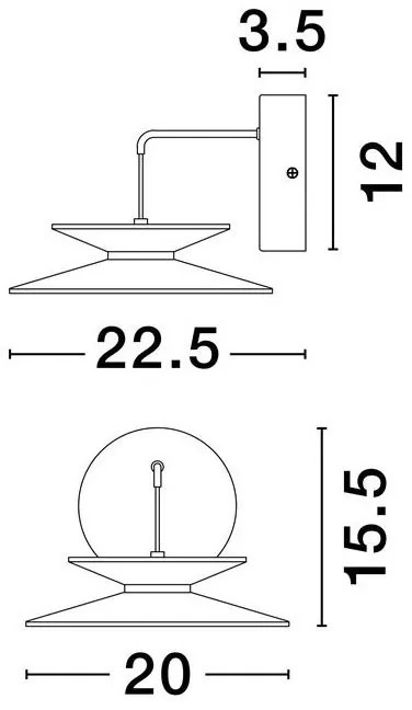 Aplica de perete LED design modern Morfi