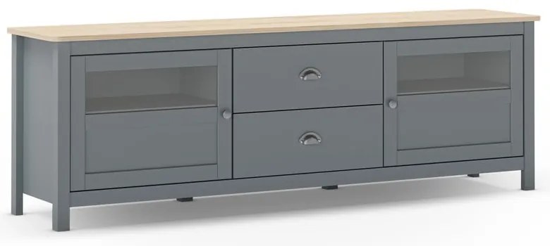 Comodă TV verde prăfuit din lemn de pin 180x59x40 cm Misti – Marckeric