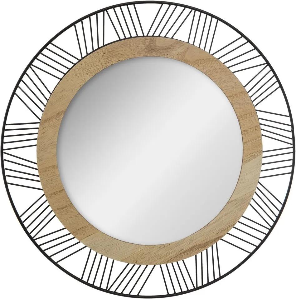 Oglindă decorativă în cadru metalic, Ø 45 cm