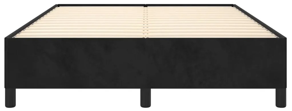 Cadru de pat, negru, 140x190 cm, catifea Negru, 35 cm, 140 x 190 cm