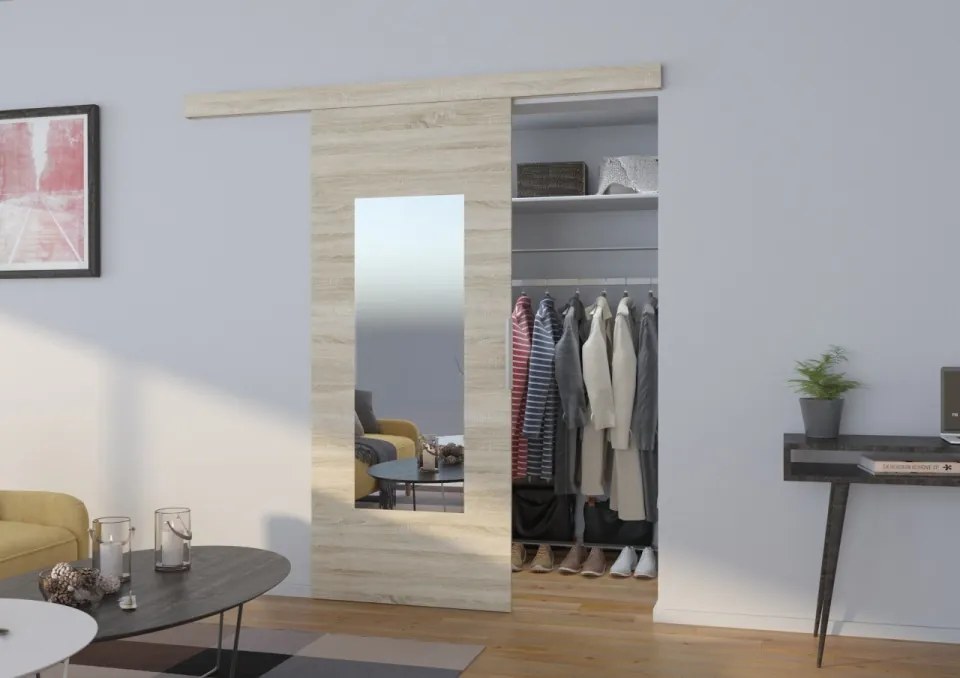 Ușă glisantă NELA (Culoare: Alb, Latime: 76 cm)