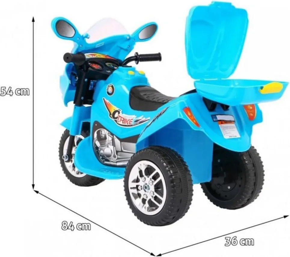 Motocicleta Electrica cu Acumulator Pentru Copii NOVOKIDS™ Moto Classico 88, 3-6 ani, Max 25 kg, Cu Melodii si Lumini, Trotineta Electrica, 3 Roti,