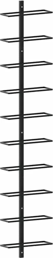 vidaXL Suporturi sticle de vin montaj pe perete 10 sticle negru metal