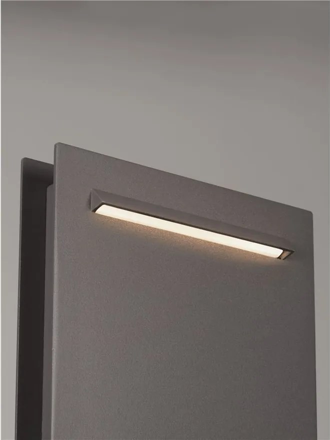 Mini Stalp de exterior LED 3000K, IP67 RECTO H-23cm gri inchis