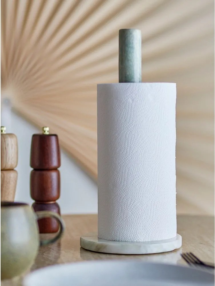 Suport orizontal pentru prosoape de bucătărie din hârtie verde deschis din marmură ø 15 cm Emy – Bloomingville