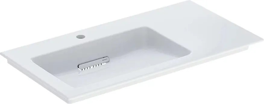 Lavoar pe mobilier Geberit One Slim cu scurgere speciala 90 cm alb blat dreapta