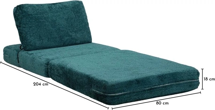 Fotoliu albastru-verde extensibil cu tapițerie din țesătură bouclé Faster – Mauro Ferretti