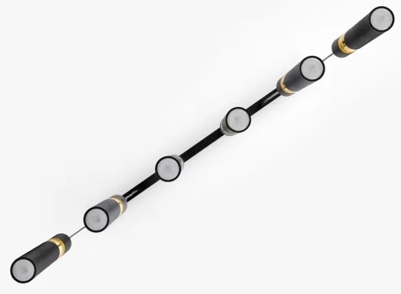 Lustră pe cablu Jupiter 2005 ALAS 6xGU10/10W/230V negru/auriu