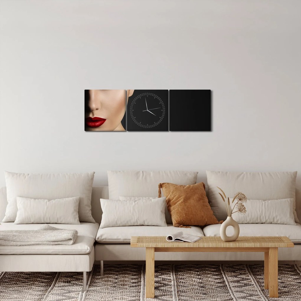 Tablou - Portretul femeii cu pălărie (cu ceas) (90x30 cm)